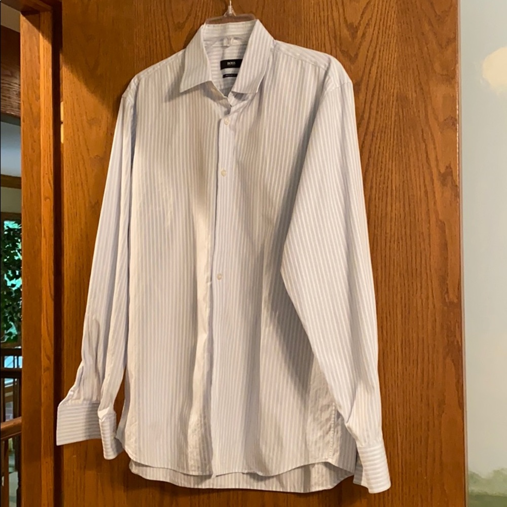 Men’s Boss shirt blue/white stripe button down